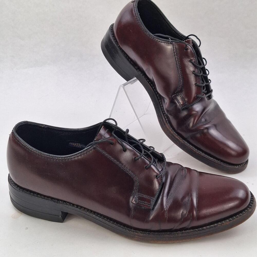 Leather Shoes Mens Size 7.5 Brown Cap Toe Derby Lace Up Dress Oxford Formal
